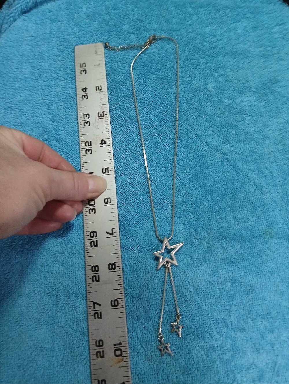 Silver Star Drop Pendant Necklace - Women's Jewelry